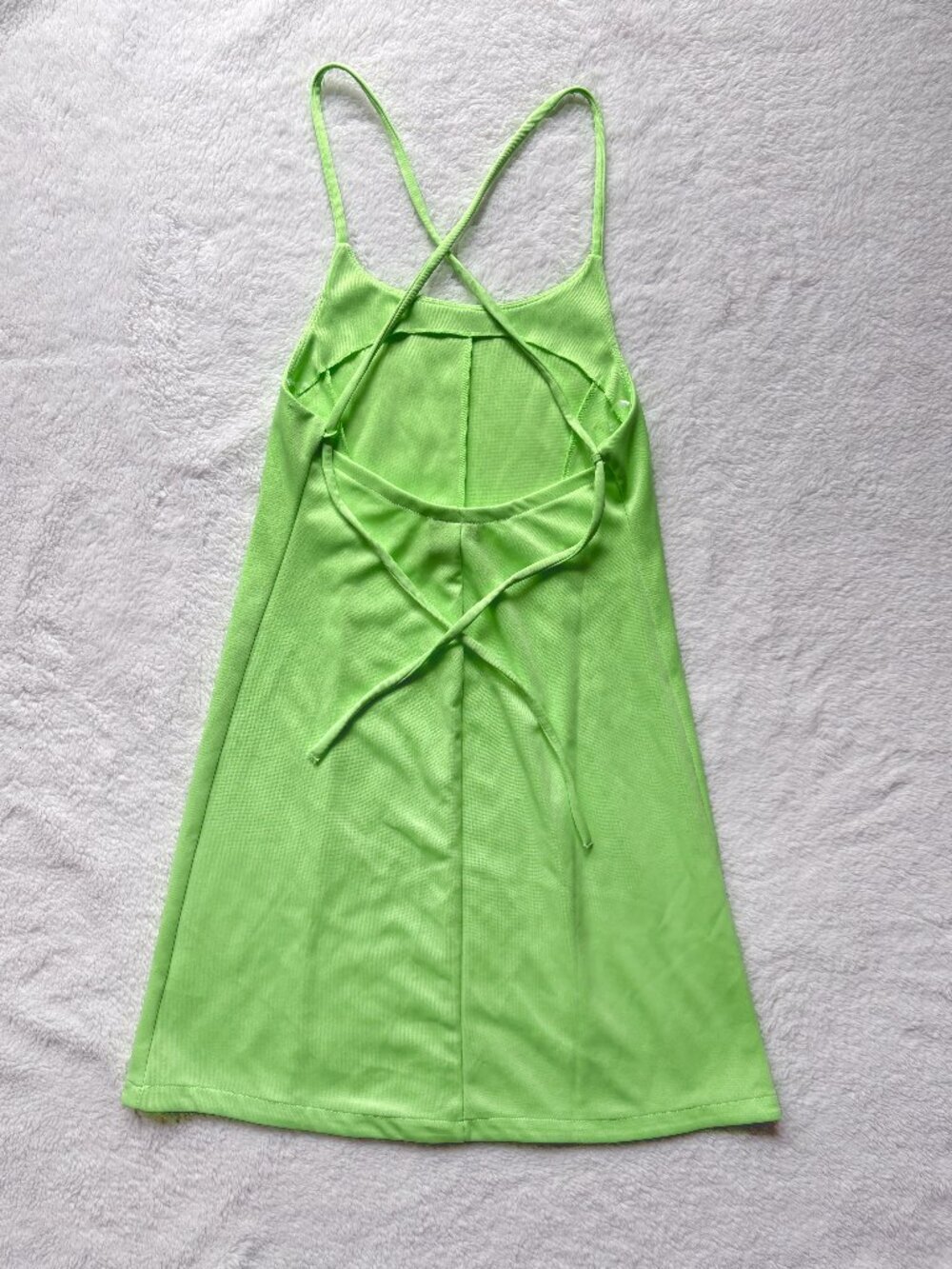 Nike Lime Green Strappy Back Dress Women’s Small Spaghetti Strap Athleisure - Picture 3 of 7